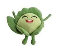 Round Stuffed Vegetable Plush Toy Soft Doll with Embroidered Face and Limb for Home Office Decoration and Gift