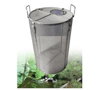 Round Submersible Pump Screen,Lockable Farm Irri Water Pump Filter Cover,6mm Well Pump Protection Net Stainless Steel Filter Mesh(Side Hole,35x45cm/13.78x17.72in)