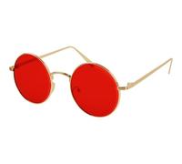 Round Sunglasses Mens Womens, Polarised Lens Tinted Sun Glasses UV400 Protection Classic Hippie Small Circle Retro Unisex Men Hippy Glasses Metal Gold Frame
