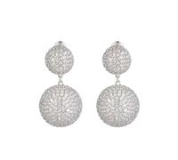 Round Super Flash Rhinestone Earrings Simple Accessories