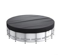 Round Swimming Pool Cover 6FT/8FT, Waterproof Polyester Dustproof Protector for Above Ground Pools, Black (6FT)
