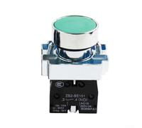 Round Switch 10 XB2 Metal Push Button, Switches for Industrial Control Panel Electrical Equipment Control Systems(Green)