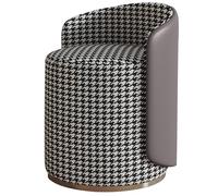Round Swivel Vanity Stool with Backrest High-Rebound Sponge Seating for Makeup Bedroom Dressing Table & Living Room - Stylish Grey Accent Chair