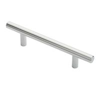 Round T Bar Cabinet Pull Handle 156 x 12mm 96mm Fixing Centres Chrome