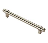 Round T Bar Cabinet Pull Handle 200 x 14mm 160mm Fixing Centres Satin Nickel