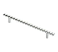 Round T Bar Cabinet Pull Handle 252 x 12mm 192mm Fixing Centres Chrome