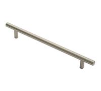 Round T Bar Cabinet Pull Handle 252 x 12mm 192mm Fixing Centres Satin Nickel