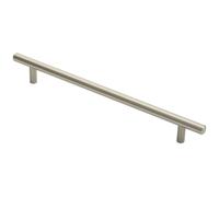 Round T Bar Cabinet Pull Handle 284 x 12mm 224mm Fixing Centres Satin Nickel