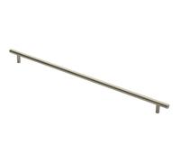 Round T Bar Cabinet Pull Handle 508 x 12mm 448mm Fixing Centres Satin Nickel