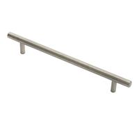 Round T Bar Pull Handle 210 x 10mm 160mm Fixing Centres Stainless Steel