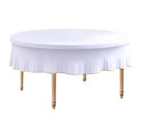 Round Table Cloth - Round Table Cloth Waterproof with Chic Golden Border Design | Modern Look, Premium Decoration for Reception, Holiday Gatherings, Formal Dinners, Celebrations