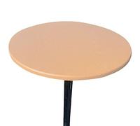 Round Table Cloth Waterproof Wipeable- Elastic Edged Vinyl Round Fitted Tablecloth,Indoor Outdoor Patio Elastic Edged Vinyl Tablecloth Dining Table Cover ProtectorV (Champagne,100cm (Round table))
