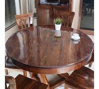 Round Table Cover Protector 1mm Thick Clear/Frosted Desk Pad,40-160cm Plastic Waterproof PVC Tablecloth Vinyl Round Table Mat for Dining Room (155cm,Clear)