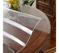Round Table Cover Protector Clear Table Protector 2mm Plastic Waterproof PVC Tablecloth,Transparent Round Table Pad for Coffee Tables 40 70 80 96 112 134 150 cm(Transparent,50cm)