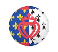 Round Table Placemat Set of 4, Heat Resistant Placemats Non Slip Washable Pays de la Loire Flag Cute Kitchen Dinning Table Decor 15.4"