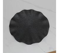 Round Table Placemats, Set of 6, Dubai Style Heat-Resistant Dining Mats, Kitchen and Party Decor (Black)