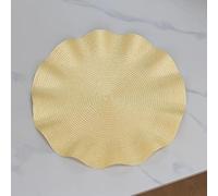 Round Table Placemats, Set of 6, Dubai Style Heat-Resistant Dining Mats, Kitchen and Party Decor (Light Yellow)