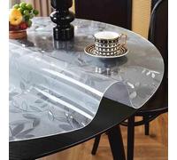 Round Table Protectors Frosted Clear PVC Desk Pad Tablecloth Table Cover for Dining Room Coffee Table Heat Resistant Wipe-able Anti-Slip(1.5mm,Diameter105cm)