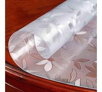Round Table Protectors Frosted Clear PVC Table Cover Heat Resistant Wipe-able Anti-Slip Desk Pad Tablecloth for Dining Room Coffee Table(2mm,105cm Round)
