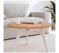 Round Table Top 70 cm x 2.5 cm Solid Beech Wood Untreated Brown for Bar Side Use
