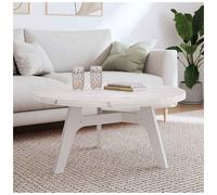 Round table top Ø90x3cm Solid pinewood unfinished White rustic side tabletop DIY