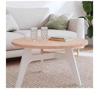 Round Table Top Solid Beech Wood 80cm Ø x 2.5cm Thick Light Brown for Side Bar.
