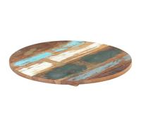 Round Table Top Solid Mango Wood 50cm 25-27mm Rustic Polished Varnished Natural