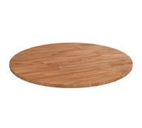 Round Table Top Solid Oak Light Brown Ø50 x 1.5cm Unfinished Wood Natural