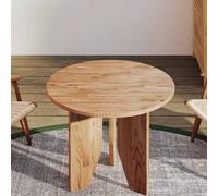 Round Table Top Solid Oak Light Brown Ø50x1.5cm Reversible Treated Indoor DIY