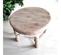 60Cm Wooden Round Table With Decorative Legs