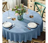 Round Tablecloth 100cm Stain Resistant Polyester Table Cloth Waterproof Spillproof Decorative Circular Cover Washable for Dining Parties