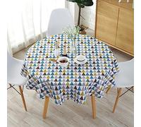 Round Tablecloth 47'' 59'' 39'' Washable Table Cloth Simple Style Cotton Linen Fabric Circular Table Cover for Indoor and Outdoor Home Party Picnic Dining Room(150cm,color)