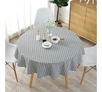 Round Tablecloth 47'' 59'' 39'' Washable Table Cloth Simple Style Cotton Linen Fabric Circular Table Cover for Indoor and Outdoor Home Party Picnic Dining Room(120cm,grey)