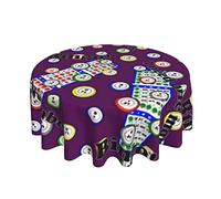 Round Tablecloth Bingo I Need One More Number Wipeable Table Cloth Cover Wipe Clean Round Table Cloth 152Cm For Parties Picnic Outdoor