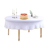 Round Tablecloth, Fabric Table Covers with Golden Edge - Luxurious Attraction This Round Satin Tablecloth, Table Cloth Garden Desk Decoration for Home, Kitchen, Restaurant