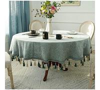 Round Tablecloth Nordic Luxury Style Chenille Fabric Circular Wrinkle-proof Table Cover For Kitchen/restaurant/garden,Green,Diameter 160cm(63inch)