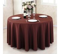 Round Tablecloth, Smooth Fabric Tablecloth, Kitchen and Dining Room Decor, Suitable for Restaurants, Weddings, Banquets, and Family Gatherings(Brown B,200cm/78.7in)