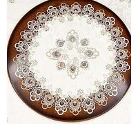 Round Tablecloths,Overlay Table Cover Lace Embroidered Floral Pattern Dustless No-pilling Table Cloth for Home Decor- XL