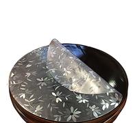Round Tablecloths Table Mats Clear Desk Pads (Cosmos Flower) Clear PVC Table Cloth Protector Water Proof Table Covers For Dining Table Thick 2mm/ Party Home Table Covers (Size : Diameter 100cm)
