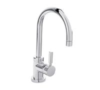 Round Tall Lever Mono Basin Mixer Tap Waste Included Chrome Balterley Silver One Size