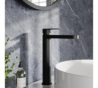 Round Tall Mono Basin Mixer Tap Matt Black Balterley Black One Size