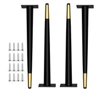 Round Tapered Legs High 20-75cm, 4pcs Heavy Duty Metal Furniture Replacements Feet For Nightstand/Dresser/sofa/ressing Table, With Antislip Pad And Screws, Will Not Scratch The Floor(Blackgold,50cm)