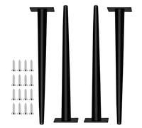 Round Tapered Legs High 20-75cm, 4pcs Heavy Duty Metal Furniture Replacements Feet For Nightstand/Dresser/sofa/ressing Table, With Antislip Pad And Screws, Will Not Scratch The Floor(Black,65cm)