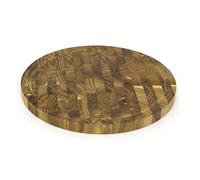 Round Teak Chopping Board | Traditional Teak End Grain Cutting Board | Durable Wooden Kitchen Board for Prep & Serving - 30cm
