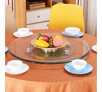 Round Tempered Glass Rotating Tray Transparent 360° Rotatable Lazy Susan Turntable Explosion Proof Transparent Serving Tray for Dining Table 20/24/27/31/35/39inch (Size : 50cm/20) (One Color 90c