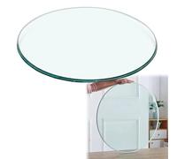 Round Tempered Glass Tabletop 35cm 100cm 8mm Thick Shatterproof & Impact Resistant for Dining Patio Use Perfect 88cm Size Elegant Transparent Design