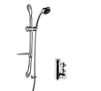 Thermostatic Vertical Bar Valve Luxury Curved Slider Rail Kit Balterley Silver One Size