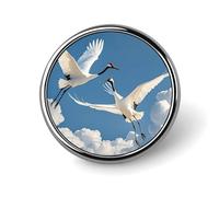 Round Three Pelicans Brooch Classic Mini Pin 1 Inch Aluminum Alloy Lapel Pin Personalized Button Badge for Backpack Hat Suit Jacket Clothing Decoration