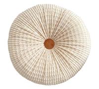 Round Throw Pillow Pleated Round Pillow Cotton Filled Circle Pillow Round Cushion Throw Pillow for Chair Sofa Couch Decoration, Beige White 15.75in