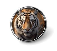 Round Tiger Lapel Pin Metal Custom Pins Personalized Decoration Lapel Badge Small Brooch Hat Shirt Tie Sweater Clothes Accessories Decoration for Men Women